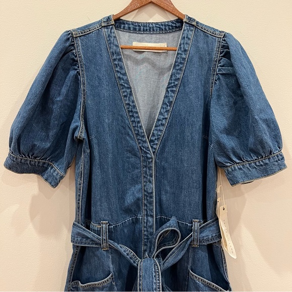 Happy Nature by Kate Hudson Womens La Vita Denim Jumpsuit Size 12 Blue Avalon - Picture 4 of 14